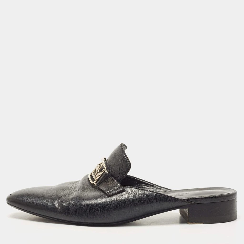 商品[二手商品] Hermes|Hermes Black Leather Vincennes Mules Size 38,价格¥3084,第1张图片