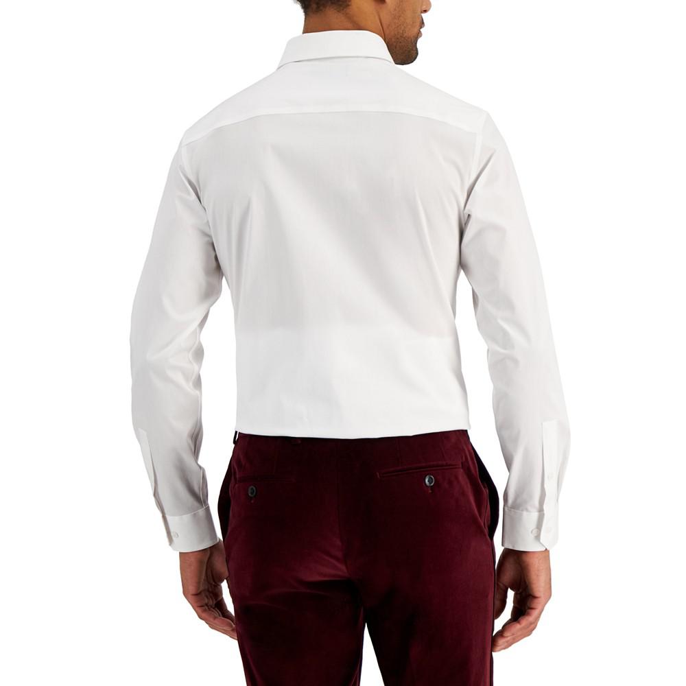 Men's Slim Fit Pleated Panel Formal Shirt, Created for Macy's商品第2张图片规格展示