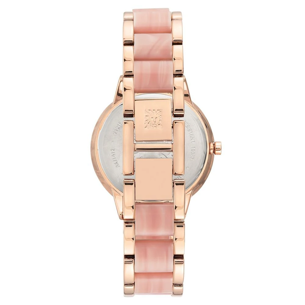 商品Anne Klein|Women's Rose Gold-Tone & Pink Marble Acrylic Bracelet Watch 37mm,价格¥422,第2张图片详细描述