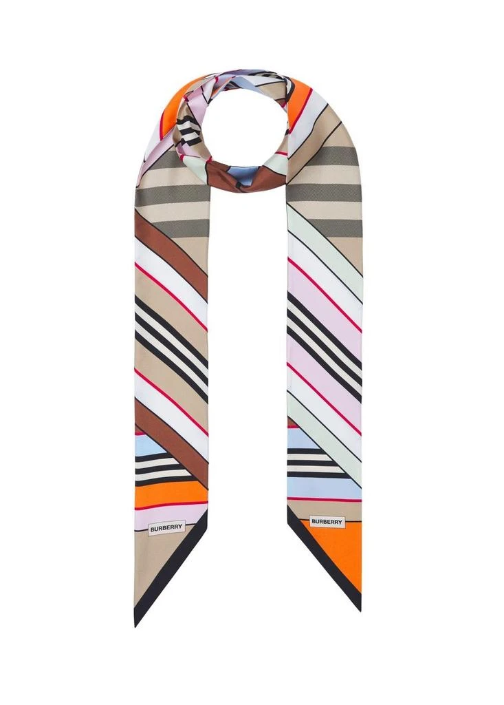 商品Burberry|Montage print silk skinny scarf,价格¥1473,第1张图片