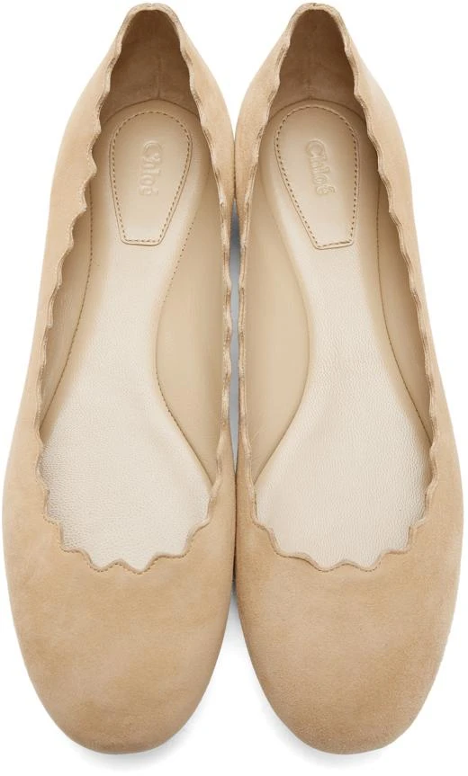 商品Chloé|Beige Suede Lauren Flats,价格¥2165,第5张图片详细描述