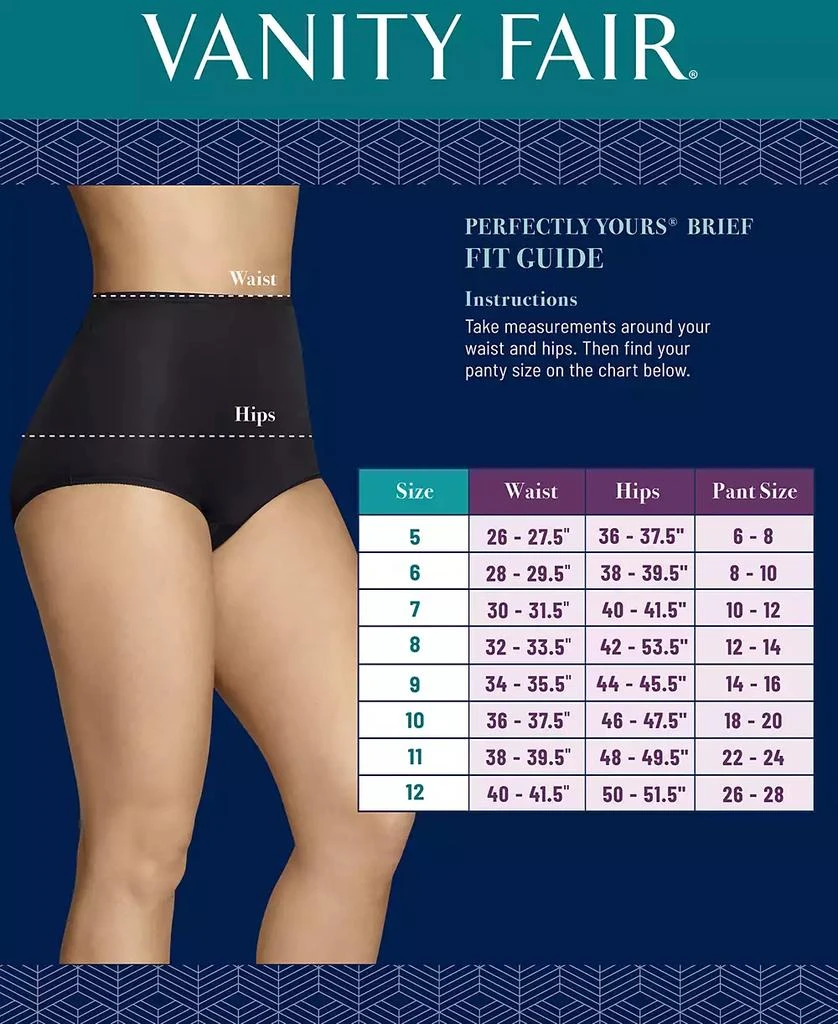 商品Vanity Fair|Women's 3-Pk. Perfectly Yours Cotton Brief Underwear 15320,价格¥167,第2张图片详细描述