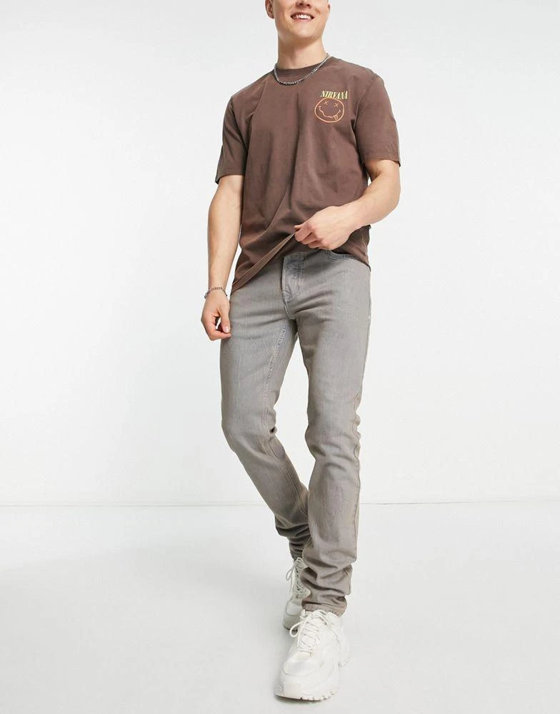 商品Topman|Topman skinny tinted jeans in grey,价格¥207,第4张图片详细描述