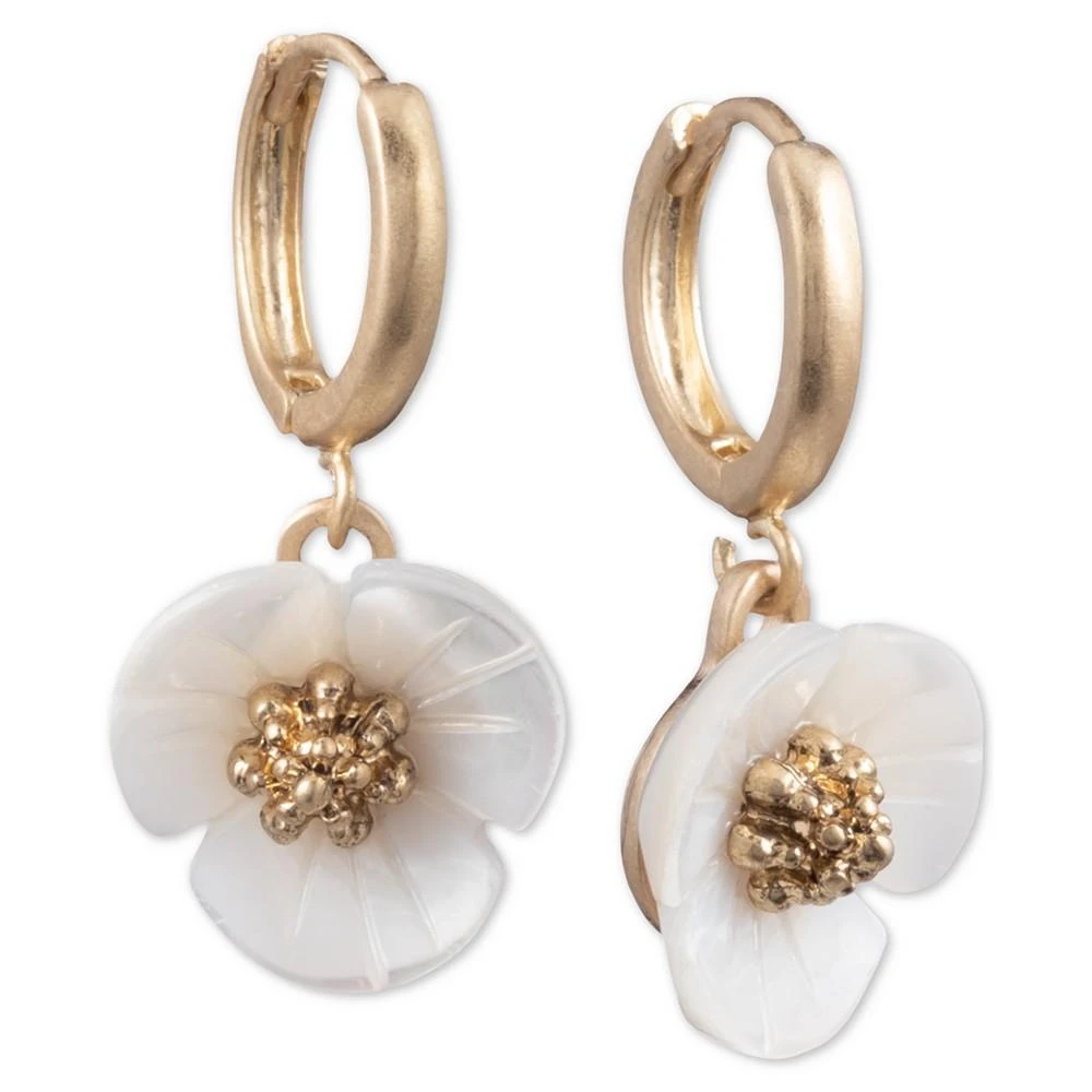 商品Lonna & Lilly|Gold-Tone Imitation Mother-of-Pearl Flower Drop Small Earrings,价格¥164,第1张图片