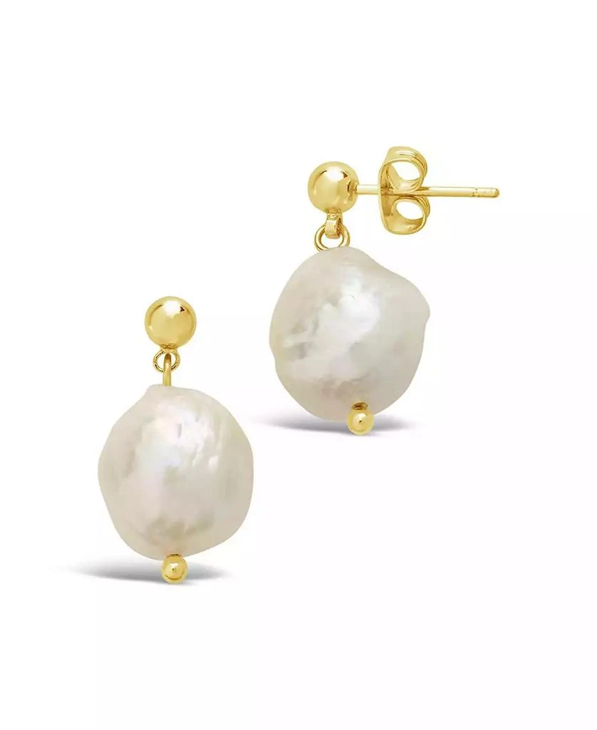 商品Sterling Forever|Women's Large Baroque Pearl Drop Stud Earrings,价格¥478,第2张图片详细描述