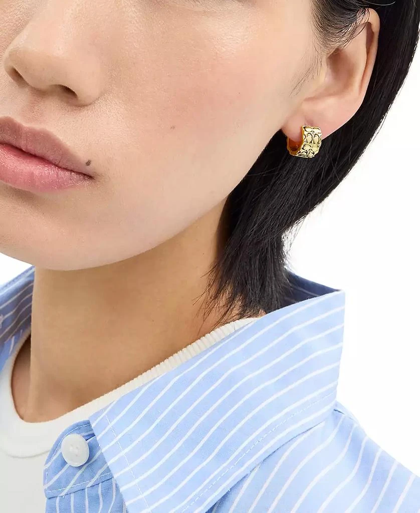 商品Coach|Quilted C Huggie Earrings,价格¥485,第3张图片详细描述