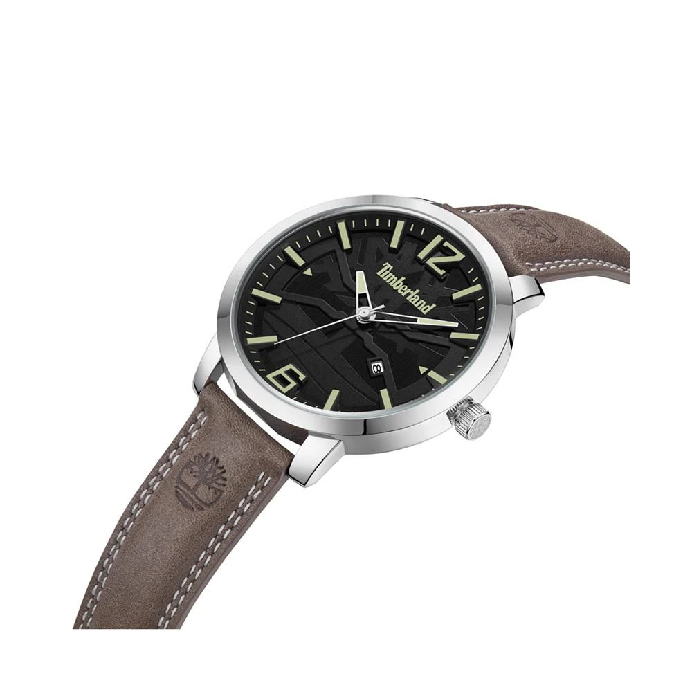 商品Timberland|Men's Clarksville Dark Brown Leather Strap Watch 48mm,价格¥667,第2张图片详细描述