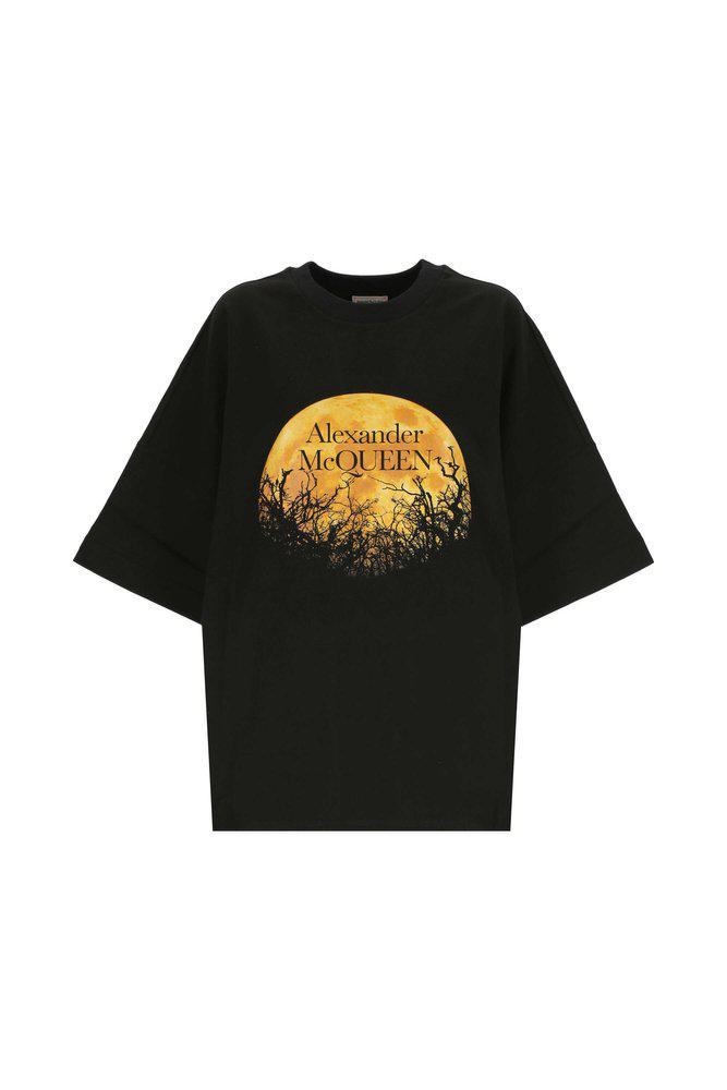 商品Alexander McQueen|Alexander McQueen Logo Printed Crewneck T-Shirt,价格¥2124,第1张图片