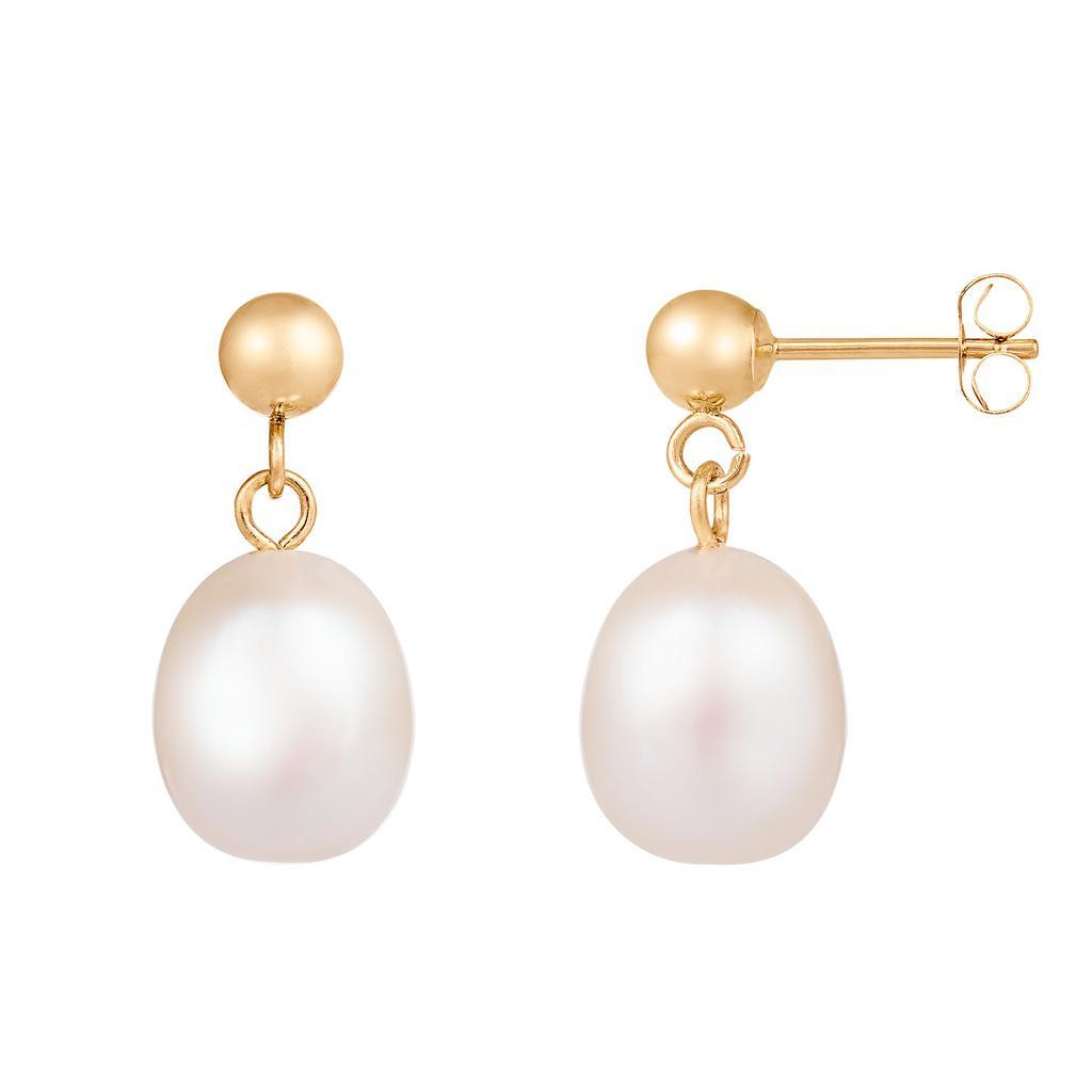 商品Splendid Pearls|14k Yellow Gold 8-9mm Pearl Earrings,价格¥602,第1张图片
