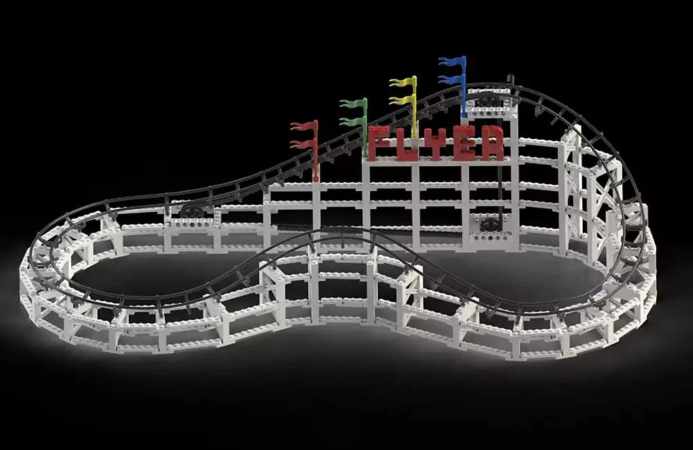 商品MIEH|CDX Blocks Brick Construction Flyer Roller Coaster Building Set,价格¥607,第1张图片