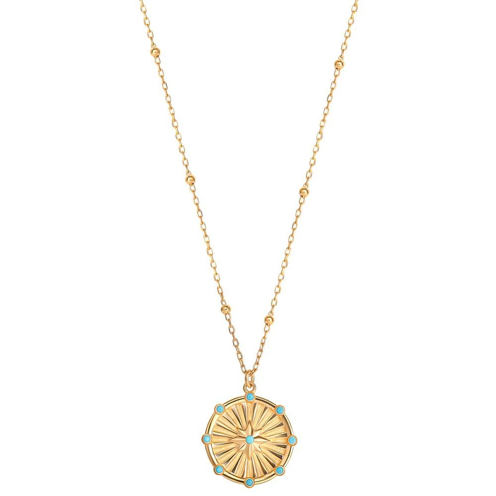 商品Giani Bernini|Blue Cubic Zirconia Starburst Pendant Necklace in 18k Gold-Plated Sterling Silver, 16" + 2" extender, Created for Macy's,价格¥633,第3张图片详细描述