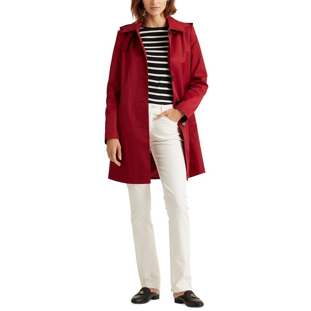 商品Ralph Lauren|Women's Hooded Single-Breasted A-Line Raincoat, Created for Macy's,价格¥630,第1张图片