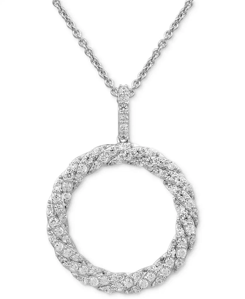 商品Macy's|Diamond Circle 18" Pendant Necklace (1/2 ct. t.w.) in Sterling Silver,价格¥8756,第1张图片