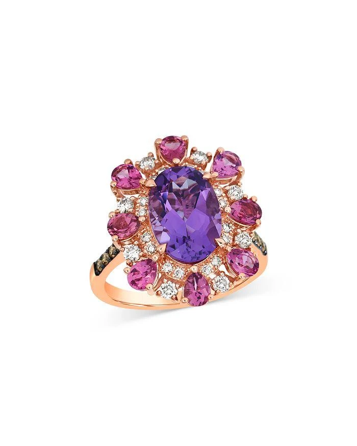 商品Bloomingdale's|Amethyst, Pink Tourmaline & Diamond Halo Ring in 14K Rose Gold  ,价格¥12780,第1张图片