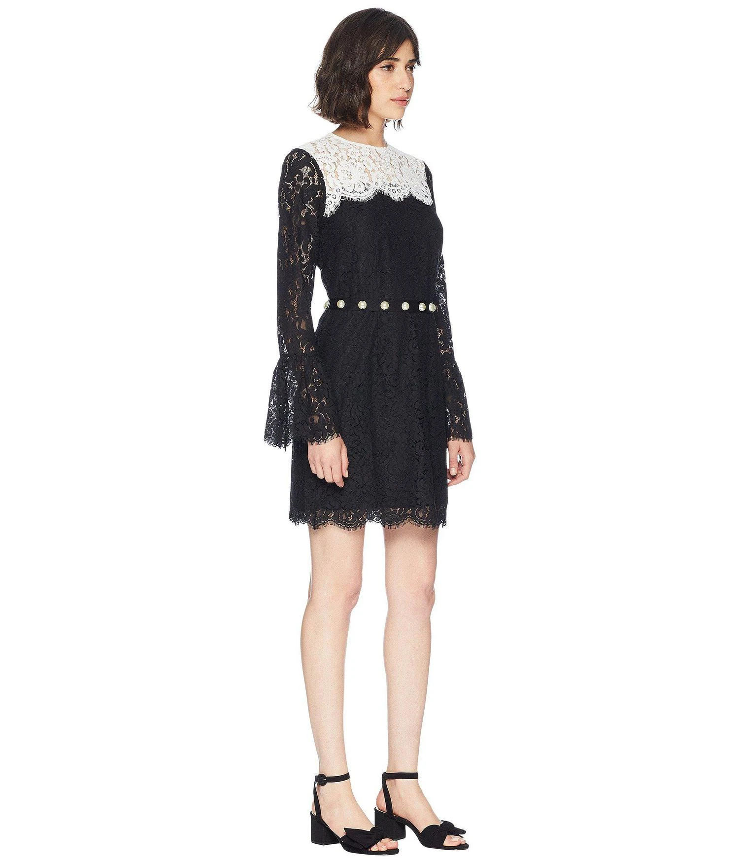 商品Juicy Couture|Color Block Lace Bell Sleeve Dress,价格¥834,第4张图片详细描述