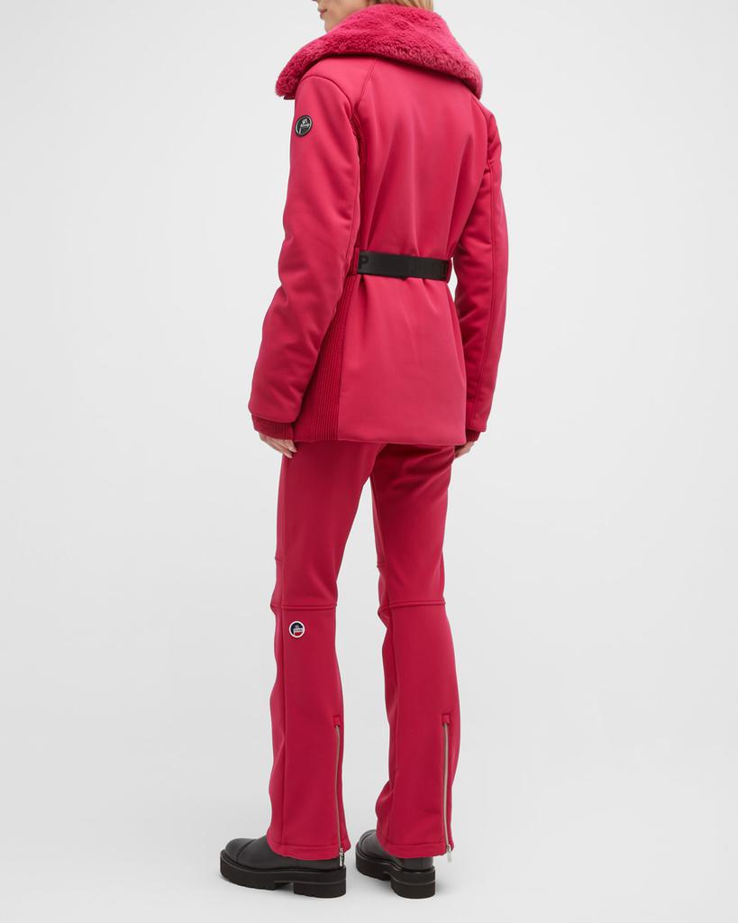 Clea Belted Ski Jacket w/ Faux Fur Trim商品第7张图片规格展示