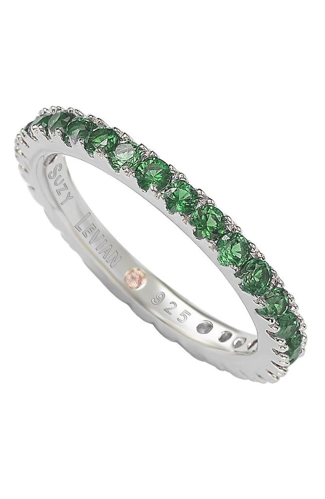 商品Suzy Levian|Sterling Silver Green CZ Eternity Band Ring,价格¥671,第1张图片