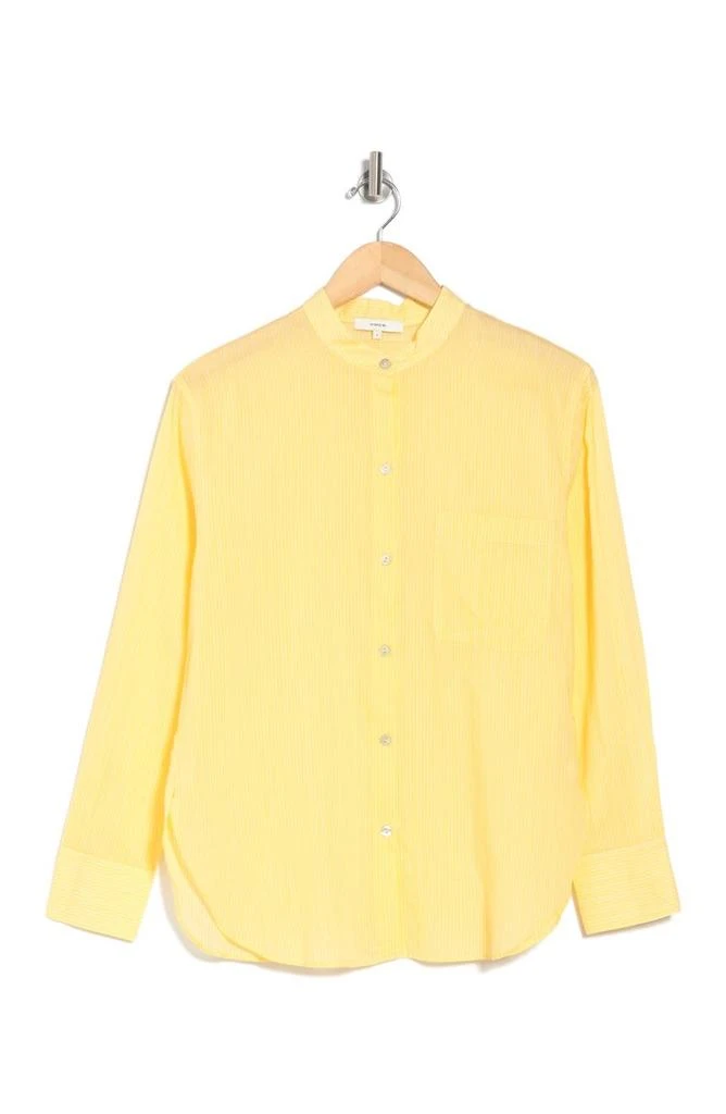 商品Vince|Collarless Fine Stripe Shirt,价格¥300,第3张图片详细描述