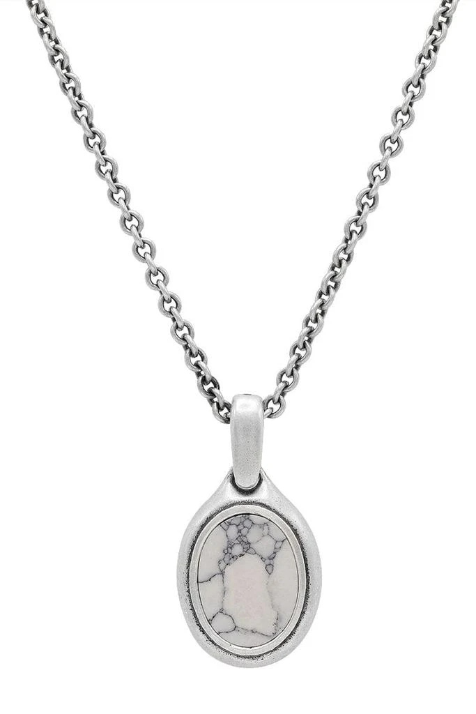 商品John Varvatos|Oval Howlite Pendant Necklace,价格¥3818,第1张图片