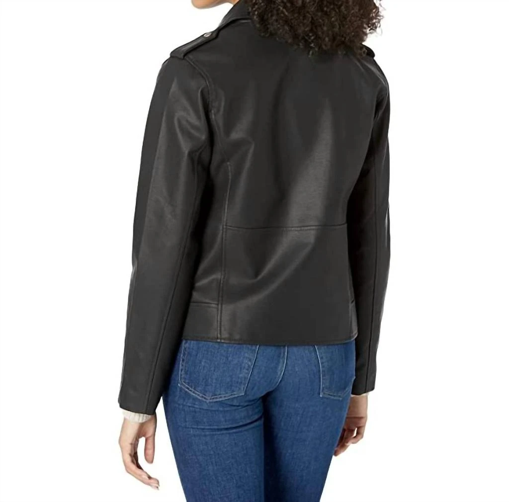 商品Steve Madden|Julie Oversized Moto Jacket In Black,价格¥502,第4张图片详细描述