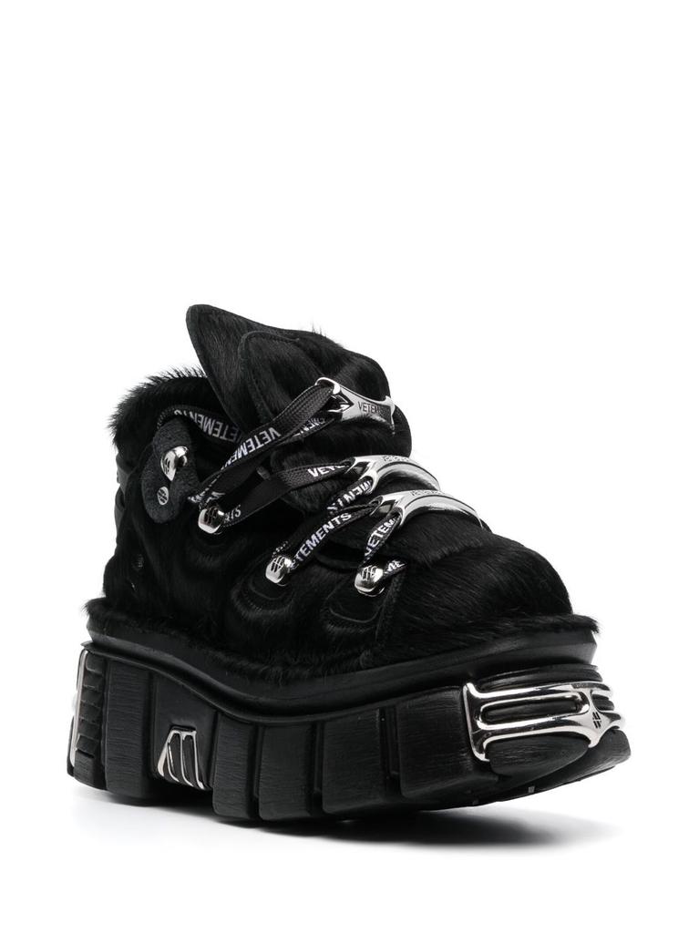 VETEMENTS X NEW ROCK - Leather Platform Sneakers商品第4张图片规格展示