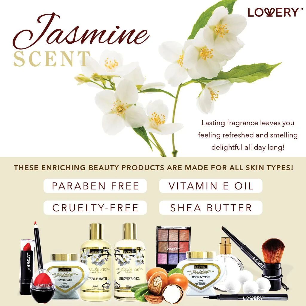 商品Lovery|Jasmine Deluxe Spa and Makeup 30-Piece Set,价格¥756,第4张图片详细描述