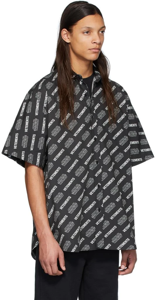 商品Vetements|Black STAR WARS Edition All Over Logo Short Sleeve Shirt,价格¥2766,第2张图片详细描述