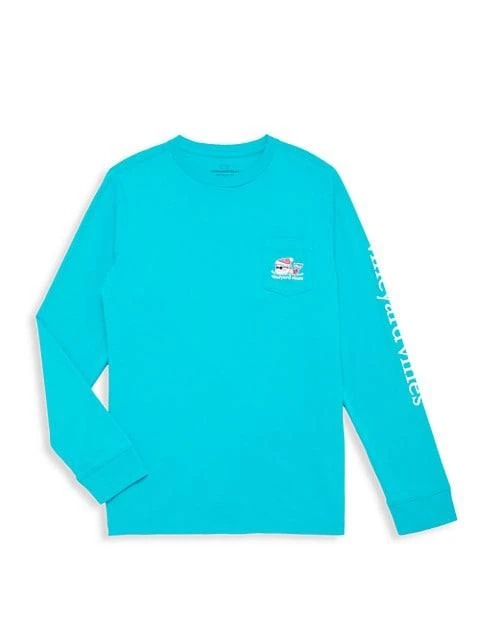 商品Vineyard Vines|Little Boy's & Boy's Santa Ski Whale T-Shirt,价格¥148,第1张图片