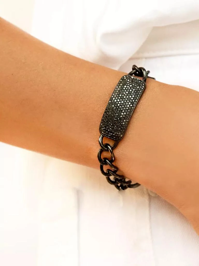 商品Sheryl Lowe|Black-Rhodium-Plated &amp; 1.65 TCW Diamond Bar Bracelet,价格¥8978,第2张图片详细描述
