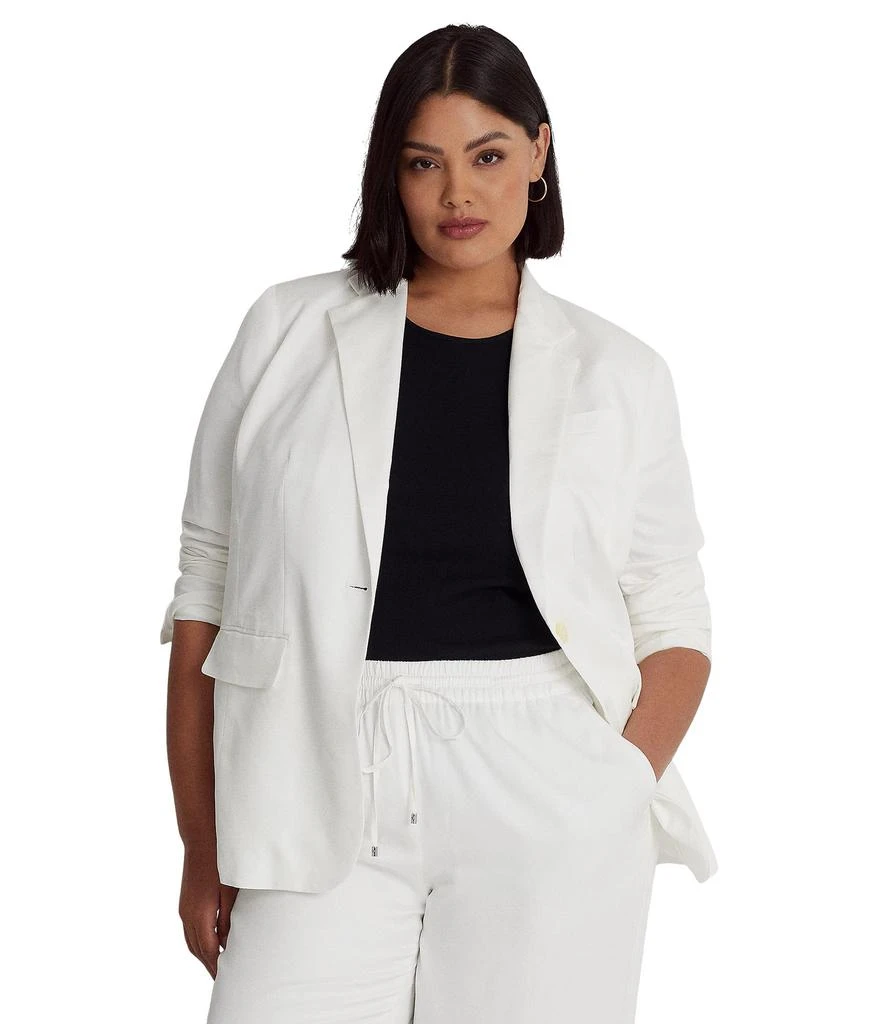 商品Ralph Lauren|Plus Size Linen-Blend Twill Blazer,价格¥893,第1张图片