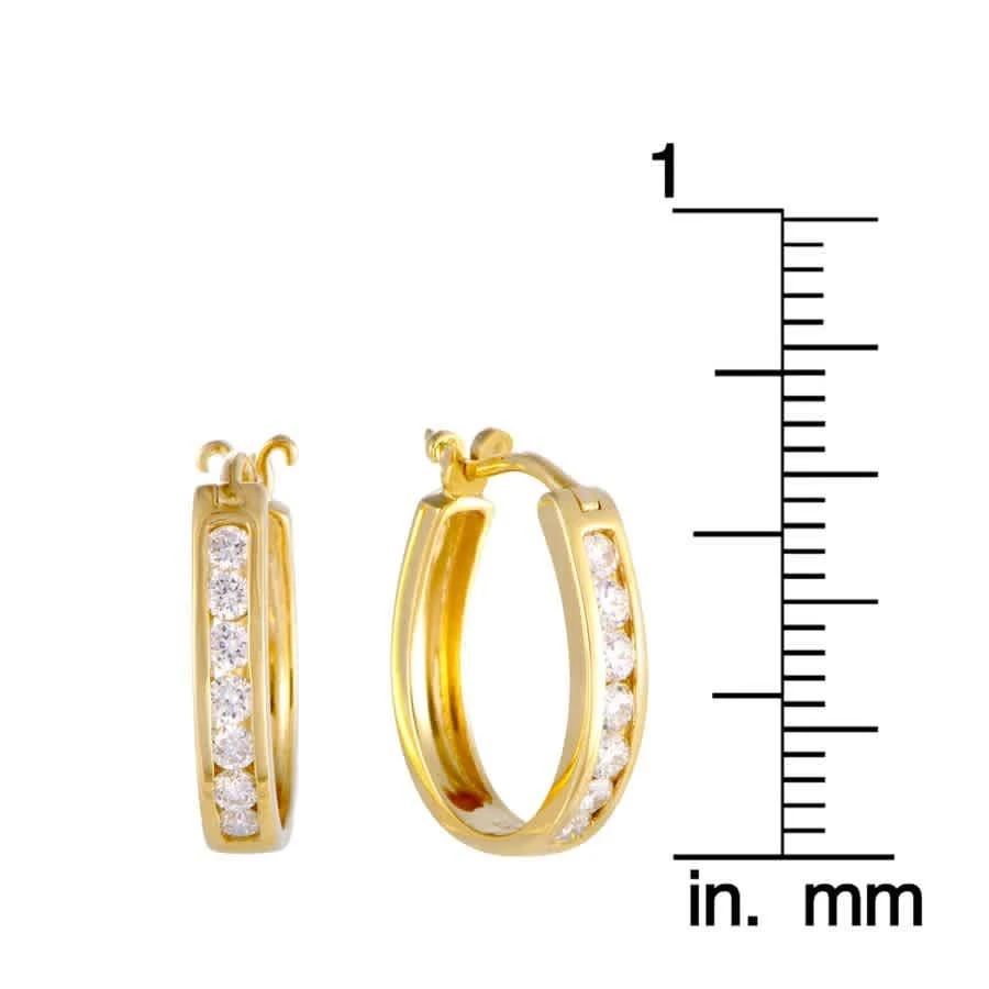 商品LB Exclusive|14K Yellow Gold 0.50 ct Diamond Small Hoop Earrings,价格¥5717,第3张图片详细描述