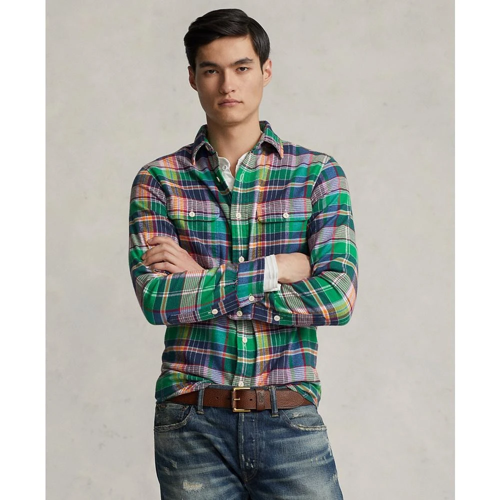 商品Ralph Lauren|Men's Cotton Classic-Fit Plaid Flannel Workshirt,价格¥532,第1张图片