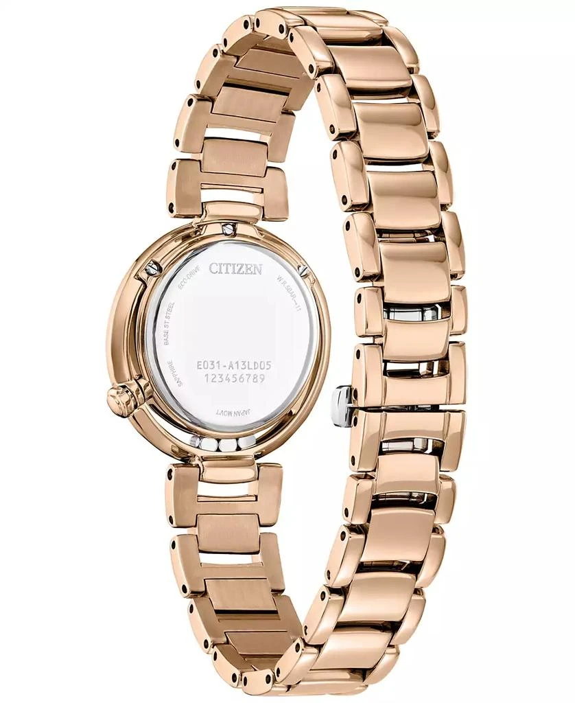 商品Citizen|Eco-Drive Women's Arcly Diamond (1/10 ct. t.w.) Rose Gold-Tone Stainless Steel Bracelet Watch 30mm,价格¥5689,第3张图片详细描述