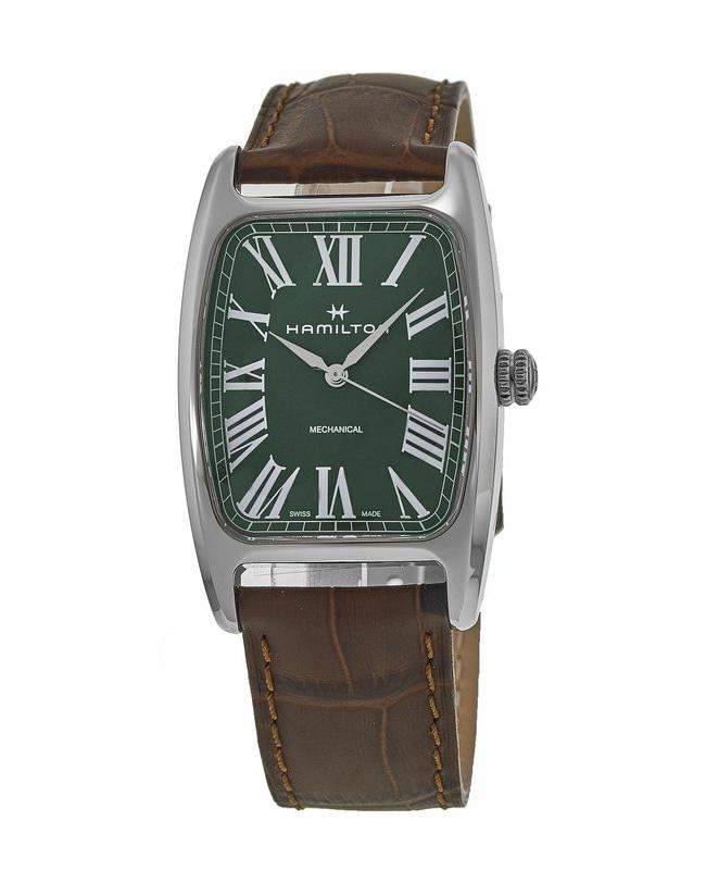 Hamilton Boulton Mechanical Green Dial Brown Leather Strap Men's Watch H13519561商品第1张图片规格展示
