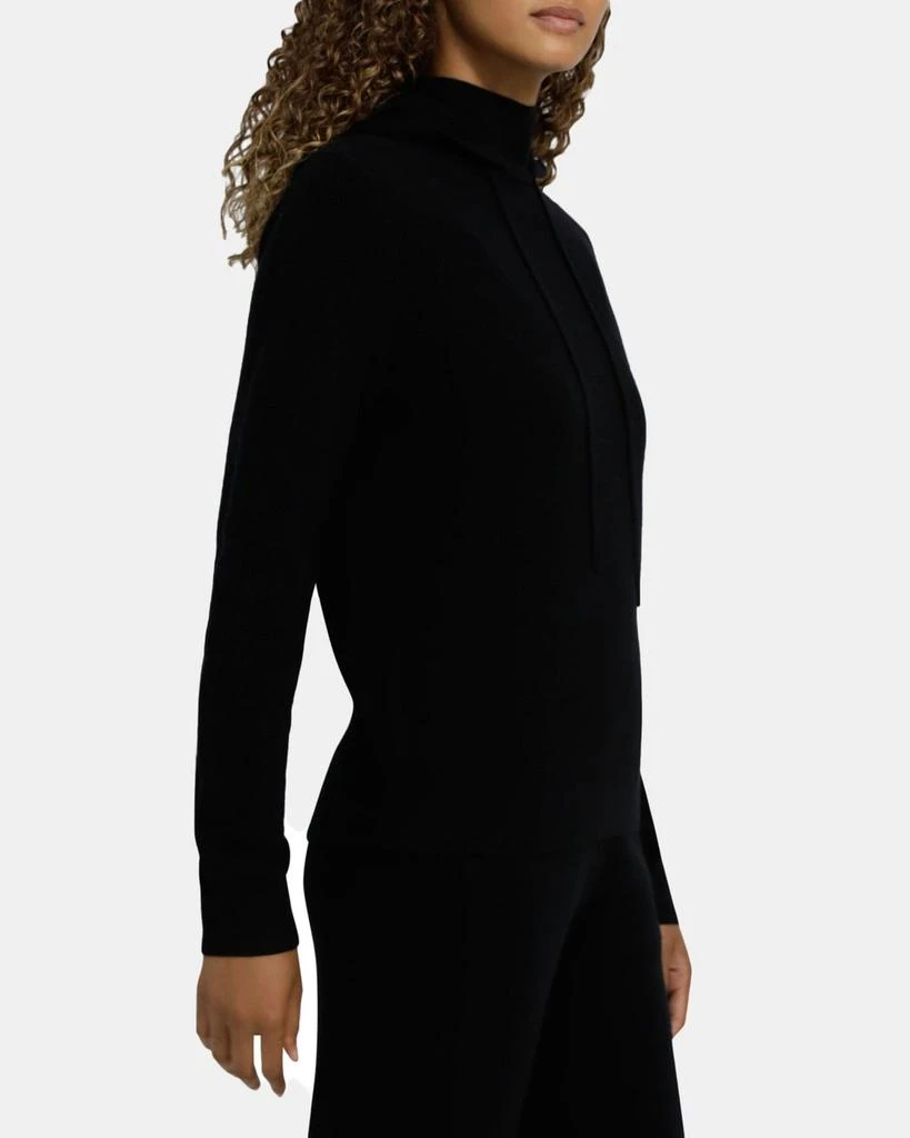 商品Theory|Ribbed Mockneck Hoodie in Cashmere-Wool,价格¥843,第2张图片详细描述