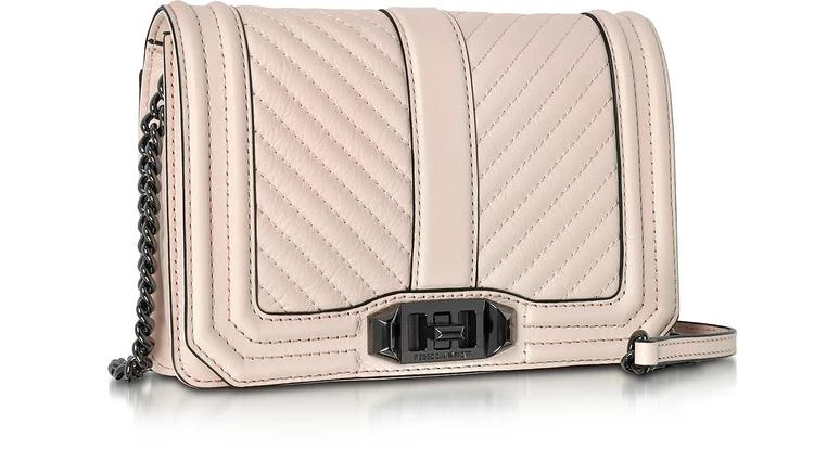 商品Rebecca Minkoff|柔软腮红色绗缝皮革小号Love斜挎包,价格¥1127,第2张图片详细描述
