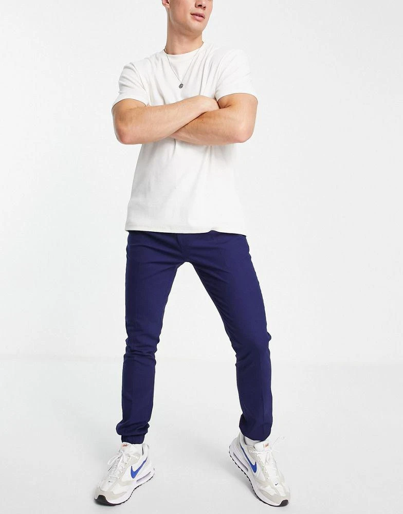 商品ASOS|ASOS DESIGN skinny smart joggers in navy,价格¥139,第1张图片