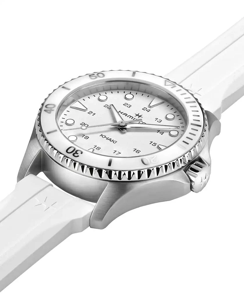 商品Hamilton|Women's Swiss Khaki Navy Scuba White Rubber Strap Watch 37mm,价格¥5426,第2张图片详细描述