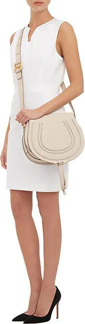 商品Chloé|Marcie Leather Crossbody Saddle Bag,价格¥11086,第2张图片详细描述