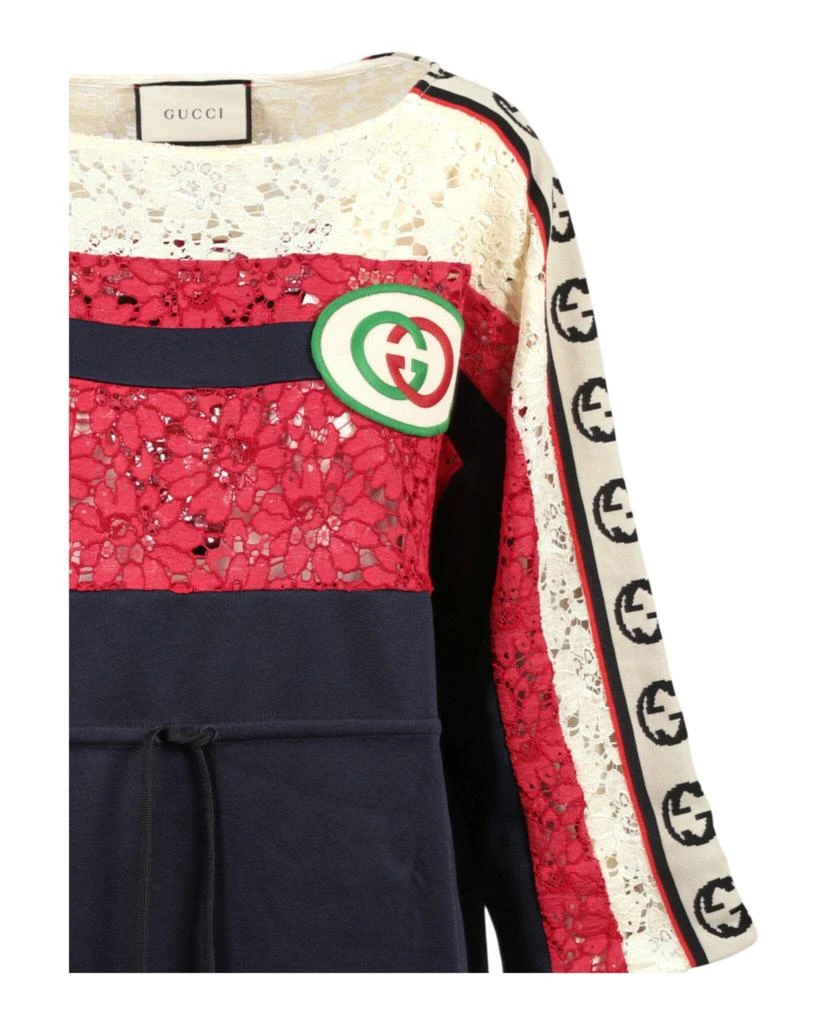 商品Gucci|Logo and Lace-Trimmed Dress,价格¥3415,第3张图片详细描述