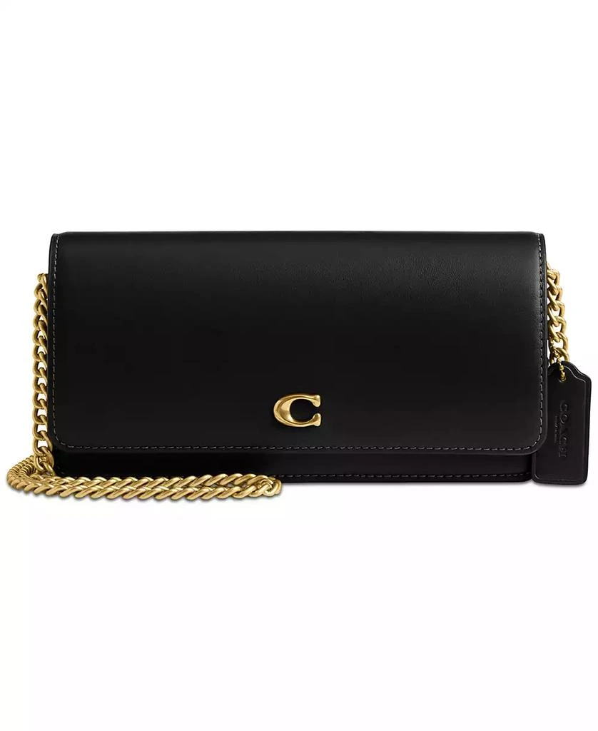 商品Coach|Refined Leather Evie Long Wallet with Chain,价格¥1683,第1张图片