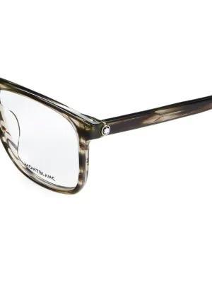 商品MontBlanc|57MM Rectangle Optical Glasses,价格¥710,第5张图片详细描述
