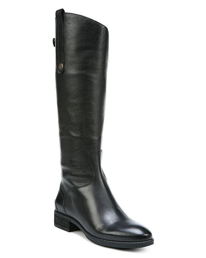 商品Sam Edelman|Women's Wide Calf Penny Round Toe Leather Low-Heel Riding Boots,价格¥1488,第1张图片