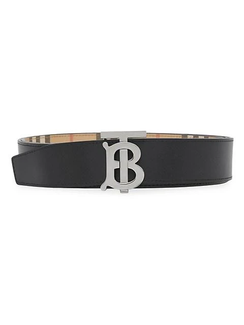 商品Burberry|TB Reversible Leather &amp; Vintage Check Belt,价格¥4126,第3张图片详细描述