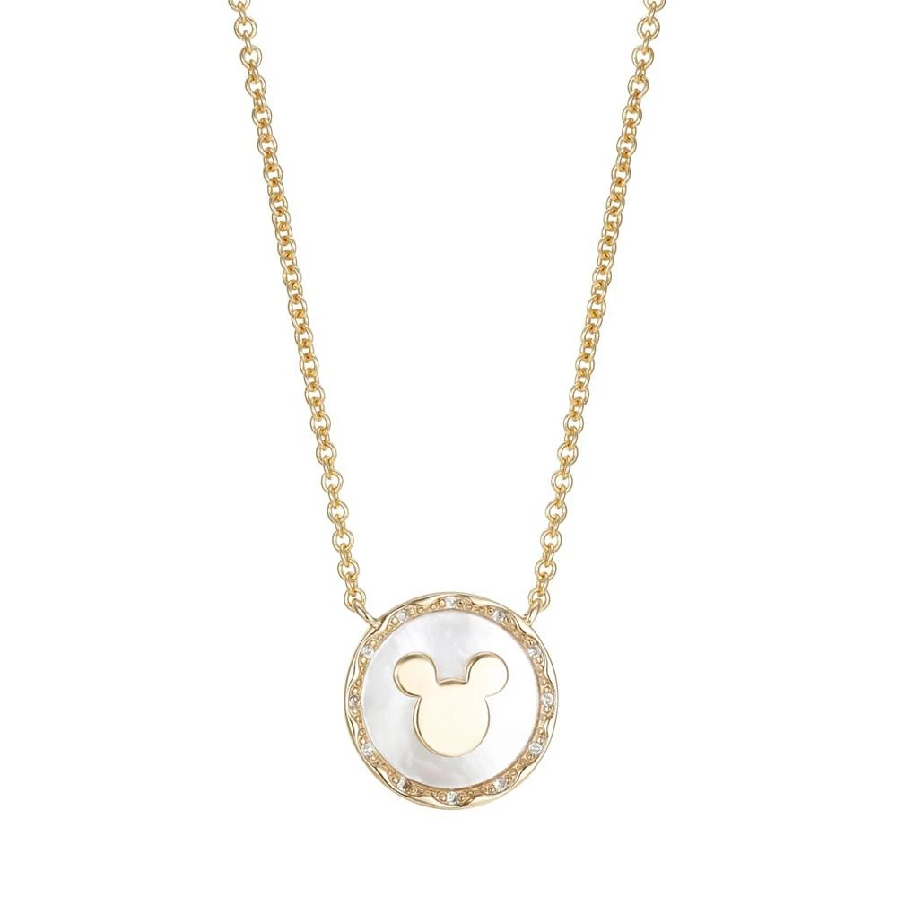 商品Disney|Cubic Zirconia Pendant Necklace (0.01 ct. t.w.) in 14K Gold Flash Plated,价格¥117,第1张图片