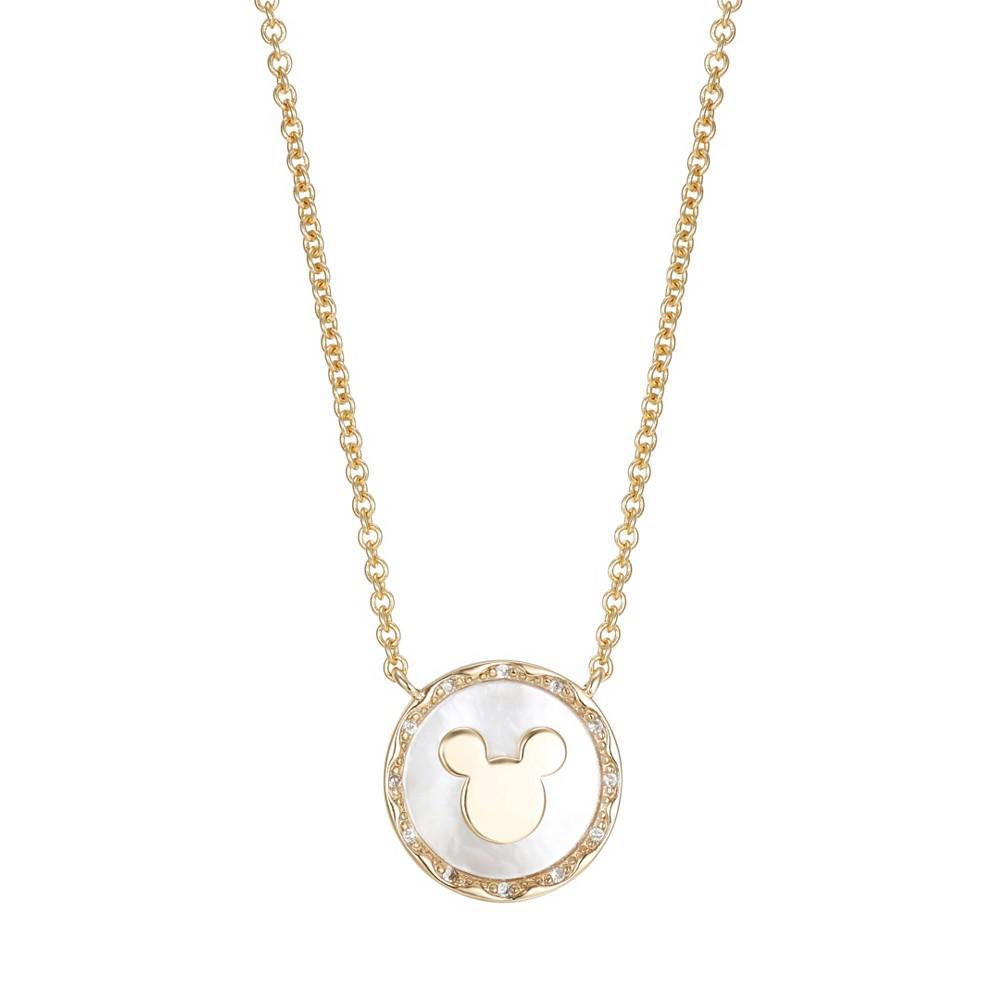 商品Disney|Cubic Zirconia Pendant Necklace (0.01 ct. t.w.) in 14K Gold Flash Plated,价格¥133,第1张图片