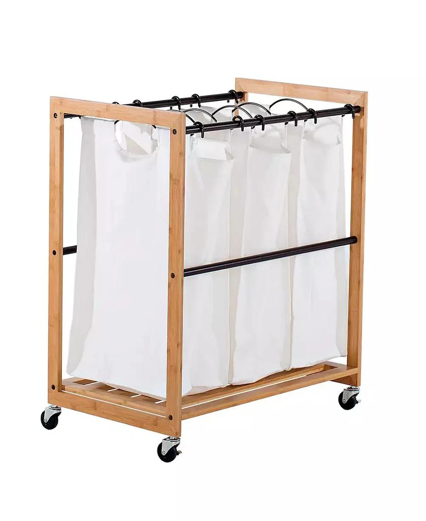 商品TRINITY|3 Bag Bamboo Laundry Cart,价格¥776,第3张图片详细描述
