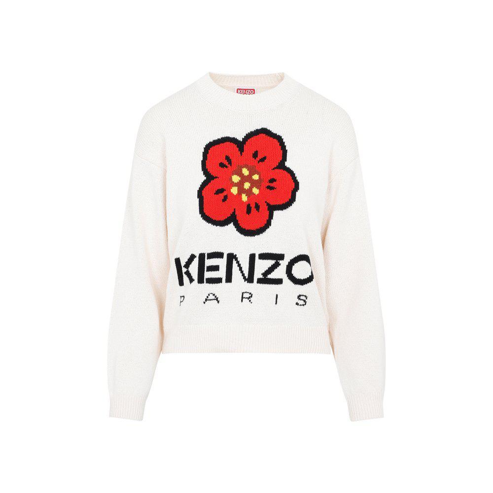 商品Kenzo|Kenzo Logo Intarsia Knitted Crewneck Jumper,价格¥2390,第1张图片