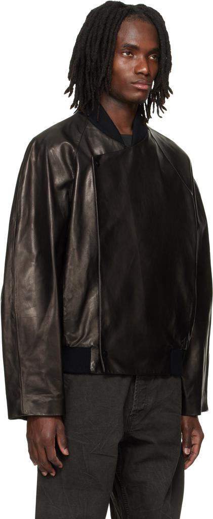 Shop Black Backlash Edition Calf Single Riders Leather Jacket on