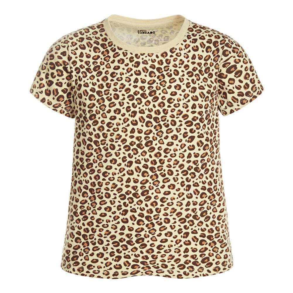 商品Epic Threads|Little Girls Leopard-Print T-Shirt, Created For Macy's,价格¥26,第1张图片